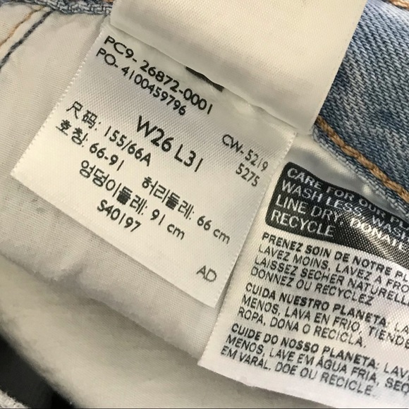 Levi's High Loose Loosey Goosey Straight Leg Jeans Size 26 Altered - Picture 9 of 15